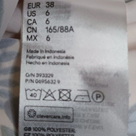 H&M Women's US 6 Multicolor Button Down Shirt Blouse - Picture 7 of 10